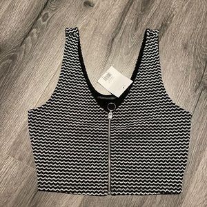 ❤️Top shop black/silver top with zipper size 4